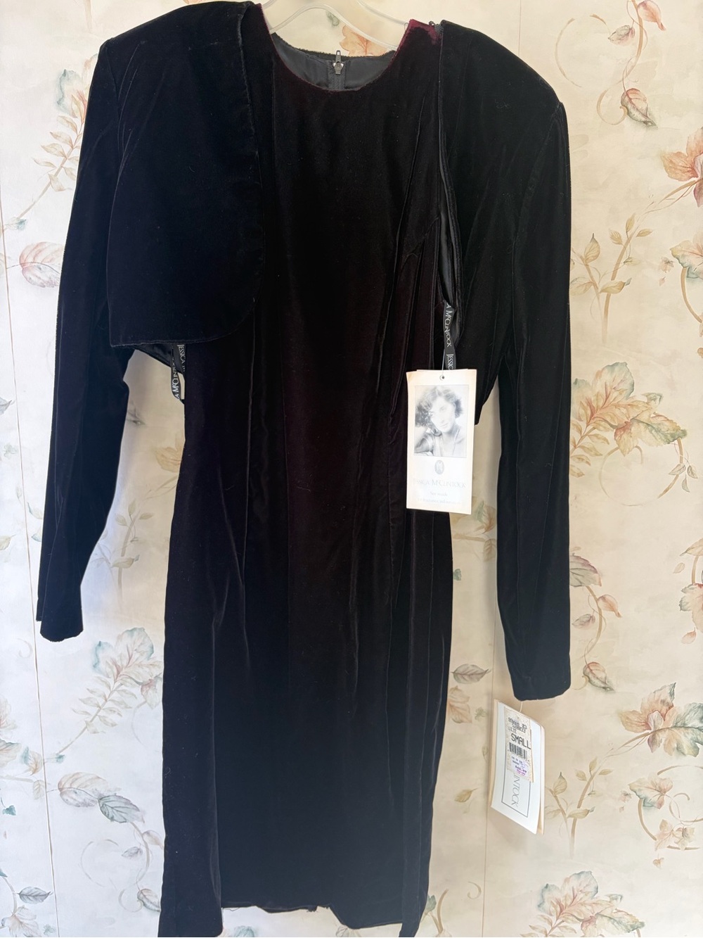 Jessica McClintock Black Velvet Sleeveless Dress with bolero jacket